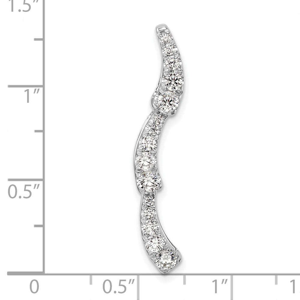 14K Weißgold 0,625 ct. Laborgezüchteter Diamant VS/SI+ G+ Gleitanhänger mit Fantasiekette