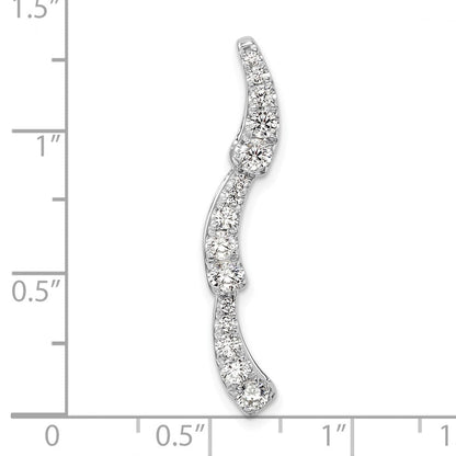 14K Weißgold 0,625 ct. Laborgezüchteter Diamant VS/SI+ G+ Gleitanhänger mit Fantasiekette