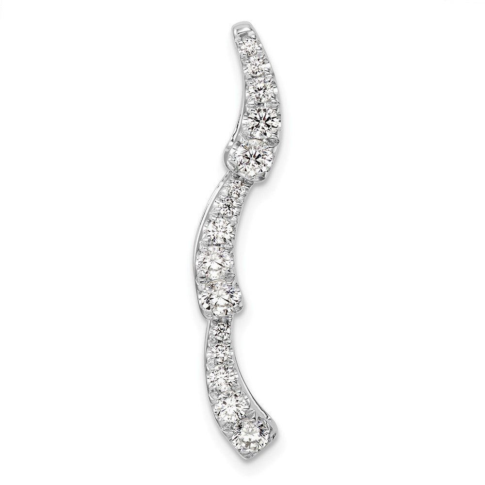 14K Weißgold 0,625 ct. Laborgezüchteter Diamant VS/SI+ G+ Gleitanhänger mit Fantasiekette
