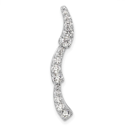14K Weißgold 0,625 ct. Laborgezüchteter Diamant VS/SI+ G+ Gleitanhänger mit Fantasiekette