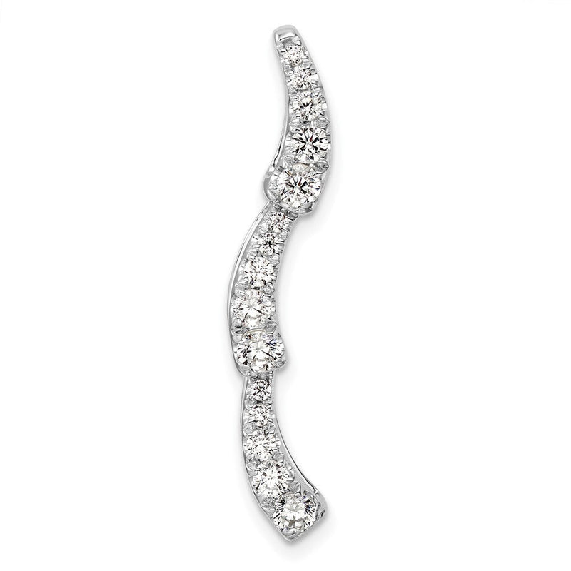 14K Weißgold 0,625 ct. Laborgezüchteter Diamant VS/SI+ G+ Gleitanhänger mit Fantasiekette
