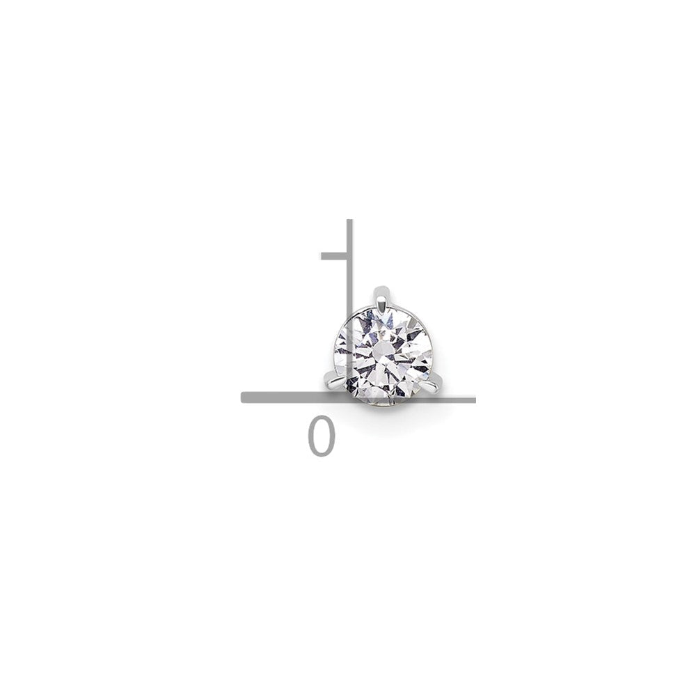 14K Weißgold 0,375 ct. Labordiamant VS/SI+ G+ Rund Komplett Dreikrappen-Kettengleitanhänger