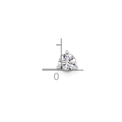 14K Weißgold 0,375 ct. Labordiamant VS/SI+ G+ Rund Komplett Dreikrappen-Kettengleitanhänger