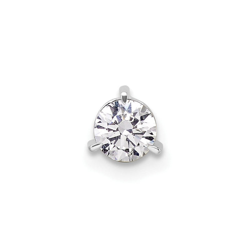 14K Weißgold 0,375 ct. Labordiamant VS/SI+ G+ Rund Komplett Dreikrappen-Kettengleitanhänger