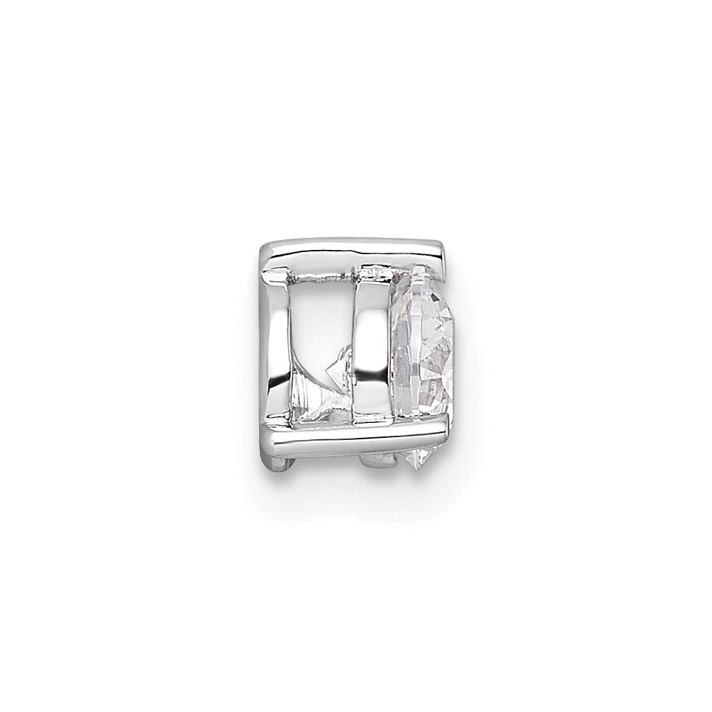 14 K Weißgold Kettenanhänger mit 0,5 ct. Labor-gezüchteten Diamanten im Rundschliff, VS/SI+ G+, komplett mit Dreikrallen-Fassung zum Aufgleiten