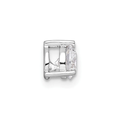 14 K Weißgold Kettenanhänger mit 0,5 ct. Labor-gezüchteten Diamanten im Rundschliff, VS/SI+ G+, komplett mit Dreikrallen-Fassung zum Aufgleiten