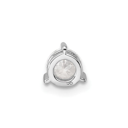 14 K Weißgold Kettenanhänger mit 0,5 ct. Labor-gezüchteten Diamanten im Rundschliff, VS/SI+ G+, komplett mit Dreikrallen-Fassung zum Aufgleiten