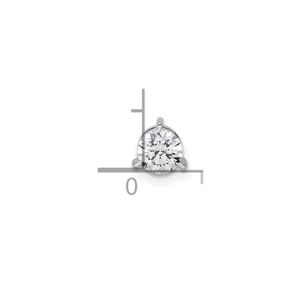 14 K Weißgold Kettenanhänger mit 0,5 ct. Labor-gezüchteten Diamanten im Rundschliff, VS/SI+ G+, komplett mit Dreikrallen-Fassung zum Aufgleiten