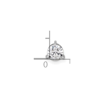 14 K Weißgold Kettenanhänger mit 0,5 ct. Labor-gezüchteten Diamanten im Rundschliff, VS/SI+ G+, komplett mit Dreikrallen-Fassung zum Aufgleiten