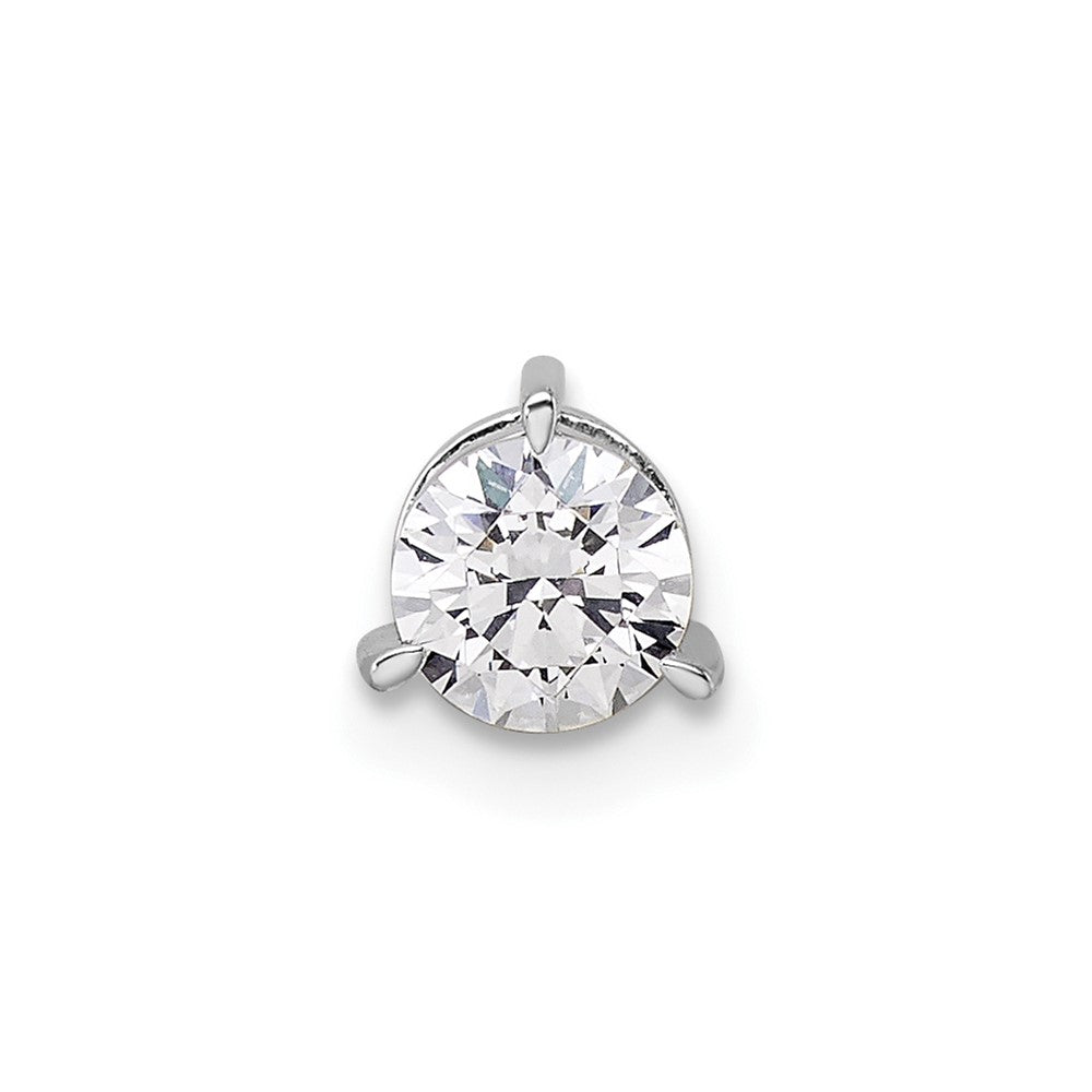 14 K Weißgold Kettenanhänger mit 0,5 ct. Labor-gezüchteten Diamanten im Rundschliff, VS/SI+ G+, komplett mit Dreikrallen-Fassung zum Aufgleiten