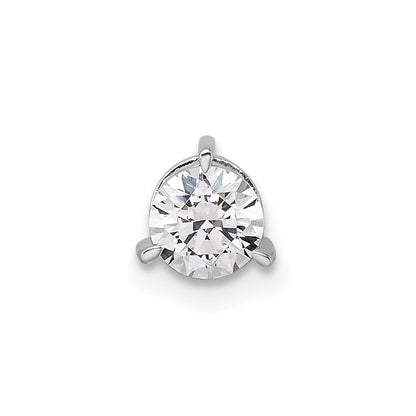 14 K Weißgold Kettenanhänger mit 0,5 ct. Labor-gezüchteten Diamanten im Rundschliff, VS/SI+ G+, komplett mit Dreikrallen-Fassung zum Aufgleiten