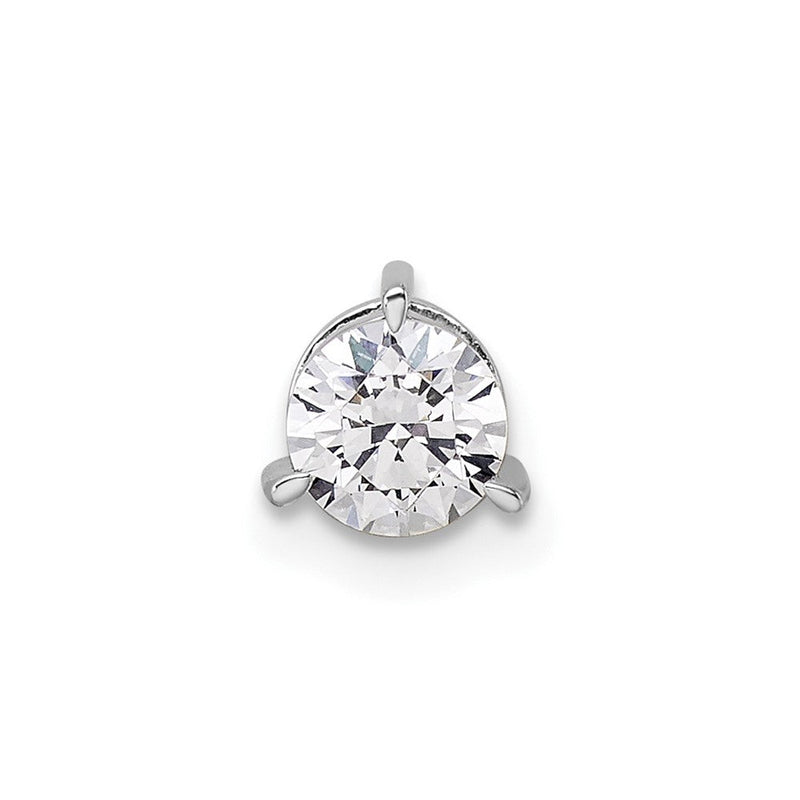 14 K Weißgold Kettenanhänger mit 0,5 ct. Labor-gezüchteten Diamanten im Rundschliff, VS/SI+ G+, komplett mit Dreikrallen-Fassung zum Aufgleiten