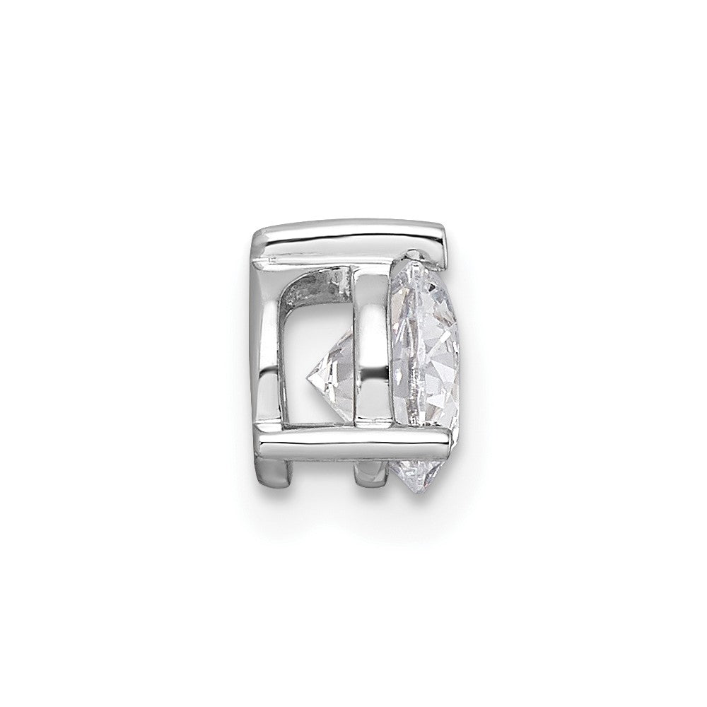 14K Weißgold 0,75 ct. Im Labor Gezüchteter Diamant VS/SI+ G+ Rund Komplett Dreikrappen-Ketten-Gleitanhänger