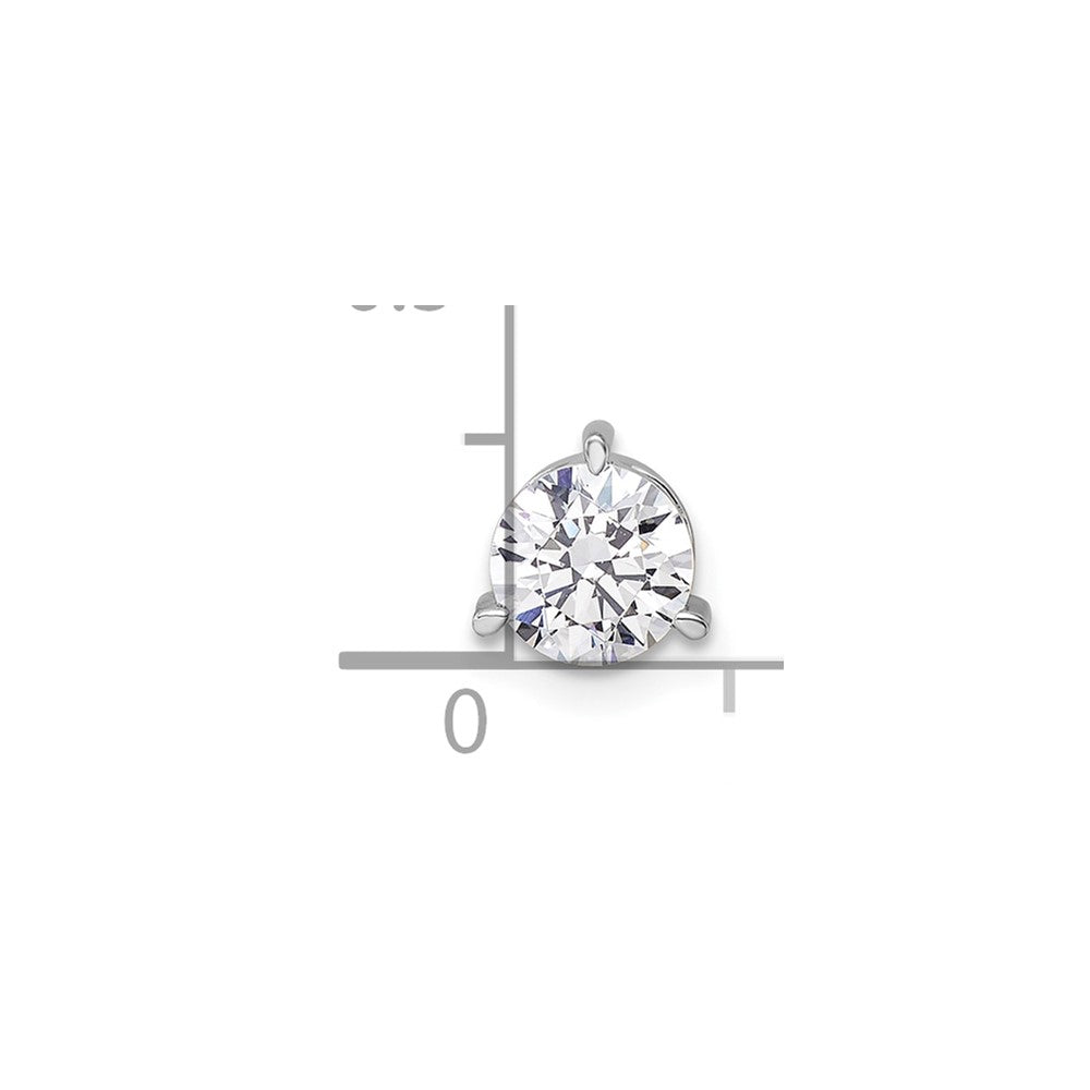 14K Weißgold 0,75 ct. Im Labor Gezüchteter Diamant VS/SI+ G+ Rund Komplett Dreikrappen-Ketten-Gleitanhänger