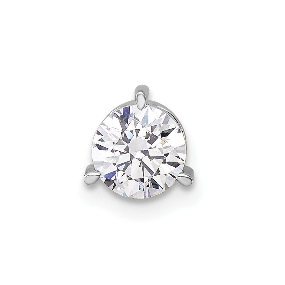 14K Weißgold 0,75 ct. Im Labor Gezüchteter Diamant VS/SI+ G+ Rund Komplett Dreikrappen-Ketten-Gleitanhänger