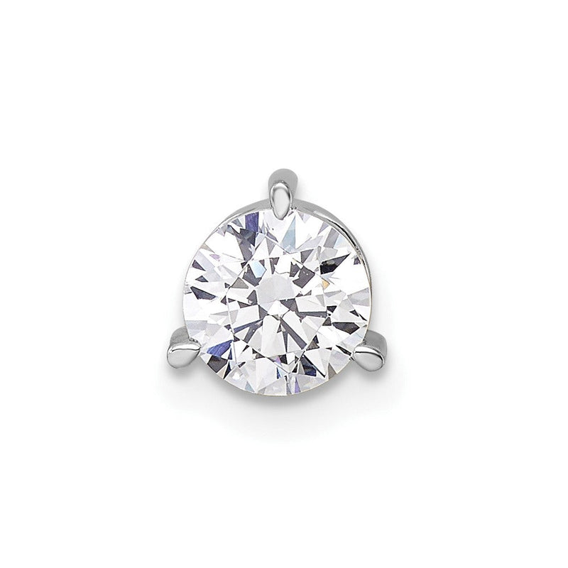 14K Weißgold 0,75 ct. Im Labor Gezüchteter Diamant VS/SI+ G+ Rund Komplett Dreikrappen-Ketten-Gleitanhänger