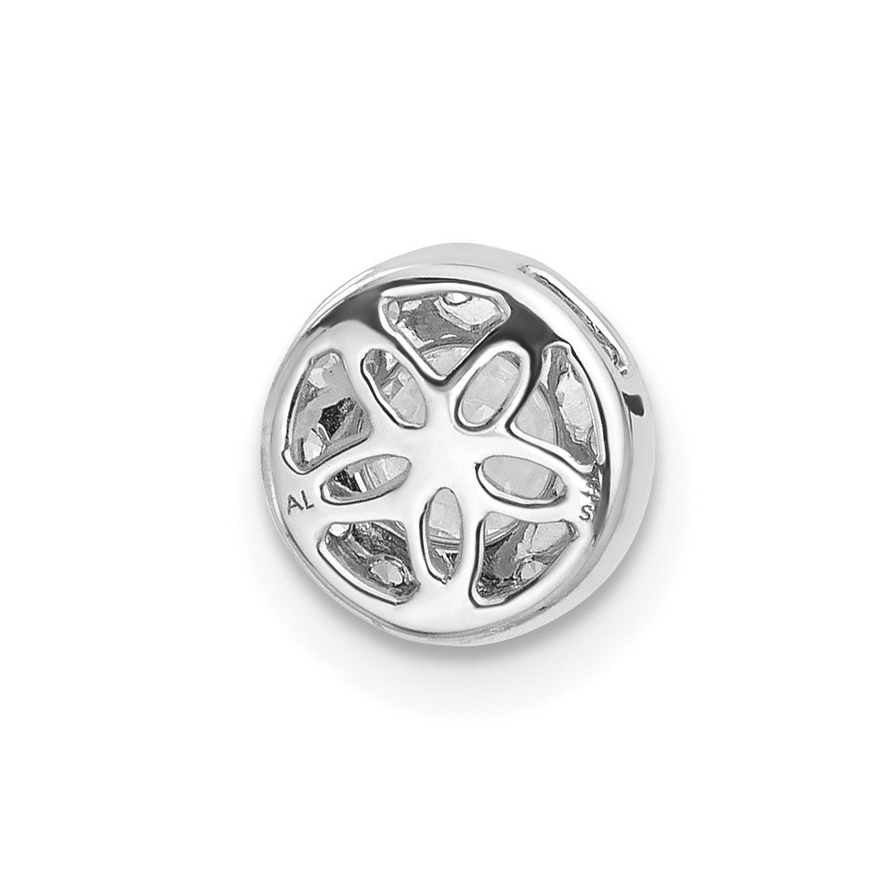 14K Weißgold Anhänger mit 0,5 ct. Laborgezüchteten Diamanten VS/SI+ G+ im Rundschliff, Komplettes Halo-Ketten-Gleitanhänger