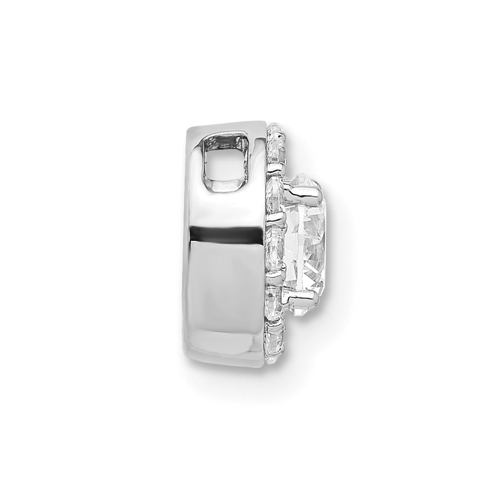 14K Weißgold 0,75 ct. Laborgezüchteter Diamant VS/SI+ G+ Rund Halo Ketten-Gleitanhänger