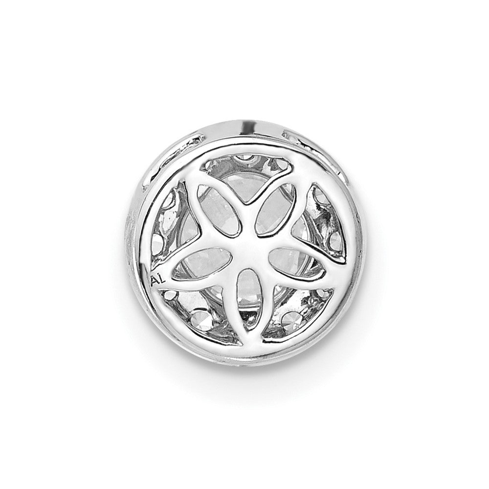 14K Weißgold 0,75 ct. Laborgezüchteter Diamant VS/SI+ G+ Rund Halo Ketten-Gleitanhänger