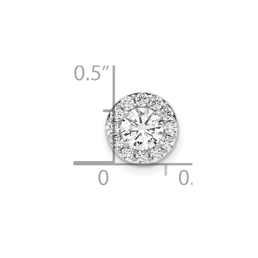 14K Weißgold 0,75 ct. Laborgezüchteter Diamant VS/SI+ G+ Rund Halo Ketten-Gleitanhänger