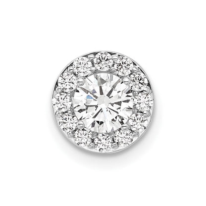 14K Weißgold 0,75 ct. Laborgezüchteter Diamant VS/SI+ G+ Rund Halo Ketten-Gleitanhänger