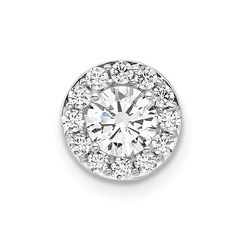 14K Weißgold 0,75 ct. Laborgezüchteter Diamant VS/SI+ G+ Rund Halo Ketten-Gleitanhänger