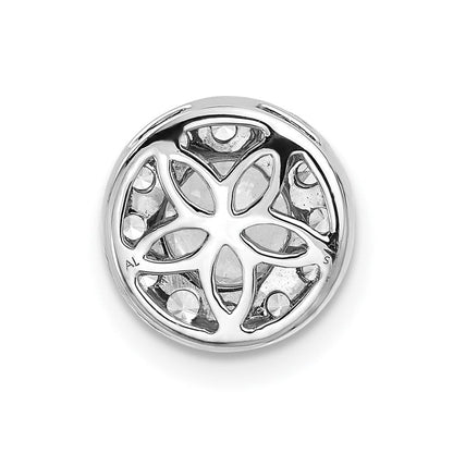 14K Weißgold Gleitanhänger mit Kette, 1 ct. im Labor gezüchteten Diamanten VS/SI+ G+, rund, mit Halo