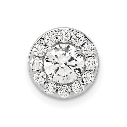 14K Weißgold Gleitanhänger mit Kette, 1 ct. im Labor gezüchteten Diamanten VS/SI+ G+, rund, mit Halo