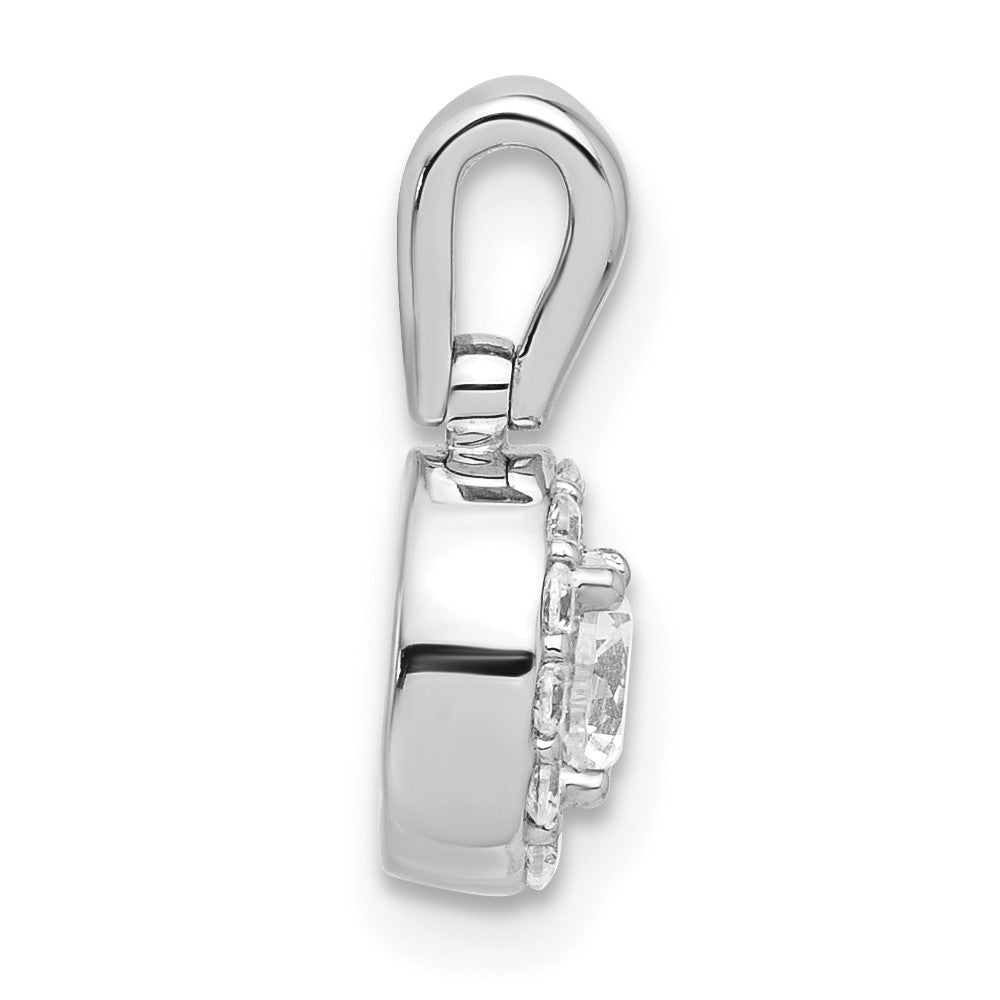 14K Weißgold 0,5 ct. im Labor gezüchteter Diamant VS/SI+ G+ Rund-Halo-Anhänger