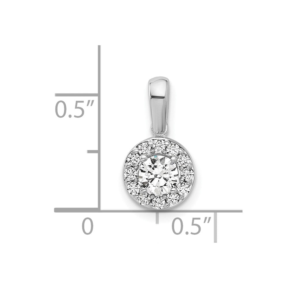 14K Weißgold 0,5 ct. im Labor gezüchteter Diamant VS/SI+ G+ Rund-Halo-Anhänger