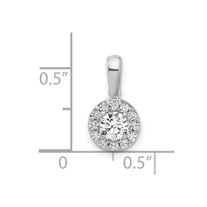 14K Weißgold 0,5 ct. im Labor gezüchteter Diamant VS/SI+ G+ Rund-Halo-Anhänger