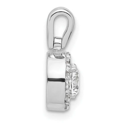 14K Weißgold Halo-Anhänger mit 0,75 ct. laborgezüchtetem Diamant im Rundschliff VS/SI+ G+