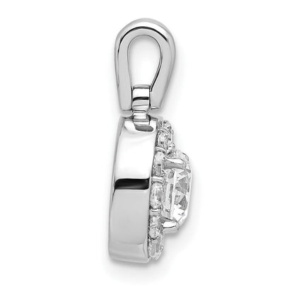 14K Weißgold Anhänger mit 1 ct. im Labor gezüchteten Diamanten, VS/SI+ G+, rund, mit Halo-Fassung