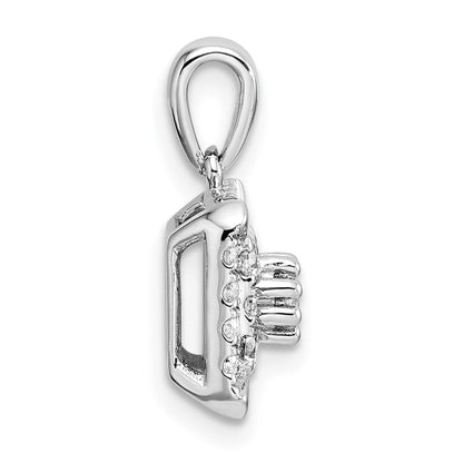 14K Weißgold Anhänger mit 0,5 ct. laborgezüchteten Diamanten VS/SI+ G+, quadratisches Cluster-Design