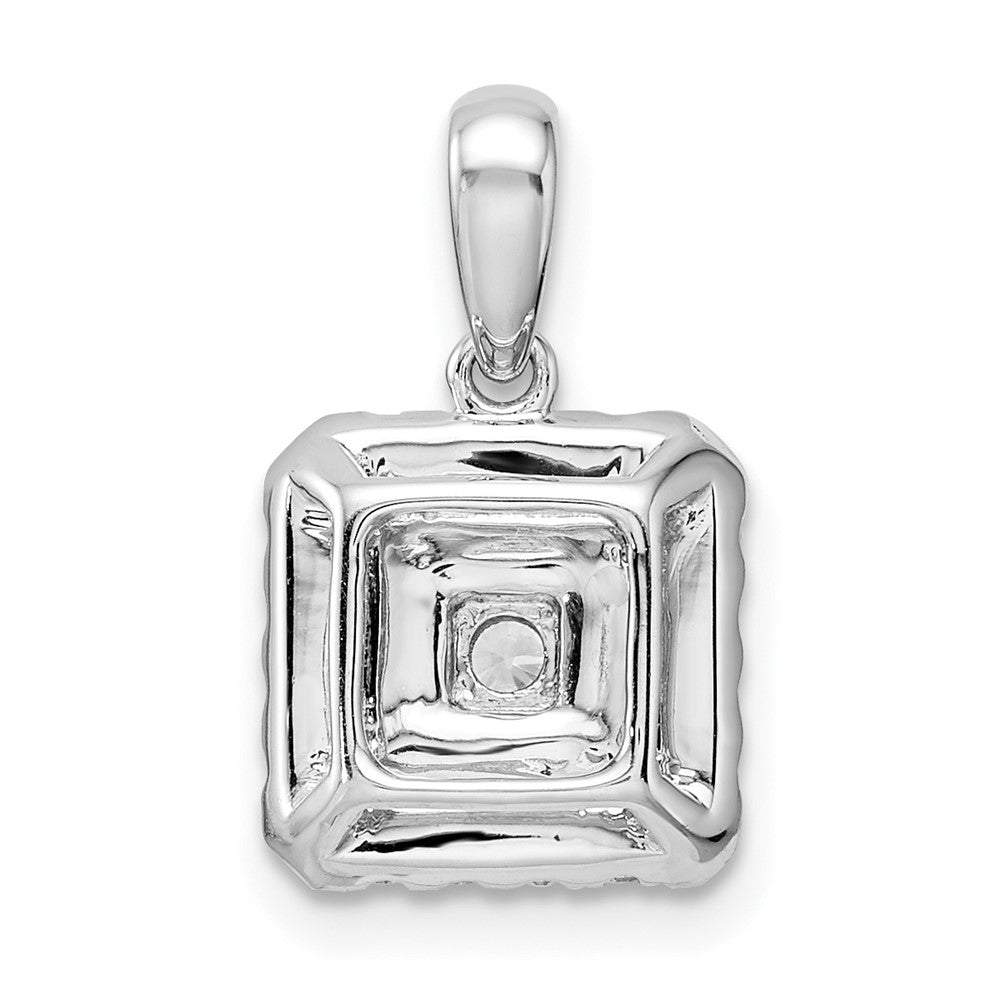 14K Weißgold Anhänger mit 0,5 ct. laborgezüchteten Diamanten VS/SI+ G+, quadratisches Cluster-Design