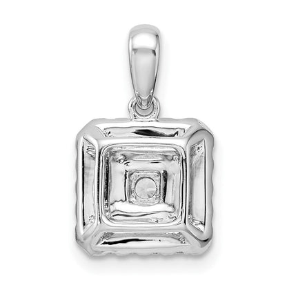 14K Weißgold Anhänger mit 0,5 ct. laborgezüchteten Diamanten VS/SI+ G+, quadratisches Cluster-Design