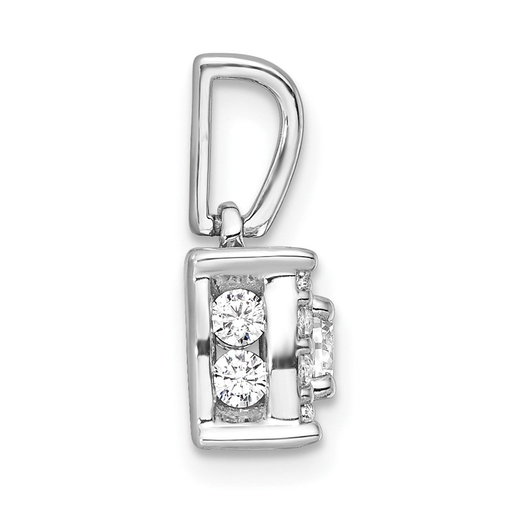 14k Weißgold 0,5 ct. Laborgezüchteter Diamant VS/SI+ G+ Quadratischer Anhänger