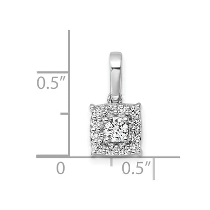14k Weißgold 0,5 ct. Laborgezüchteter Diamant VS/SI+ G+ Quadratischer Anhänger