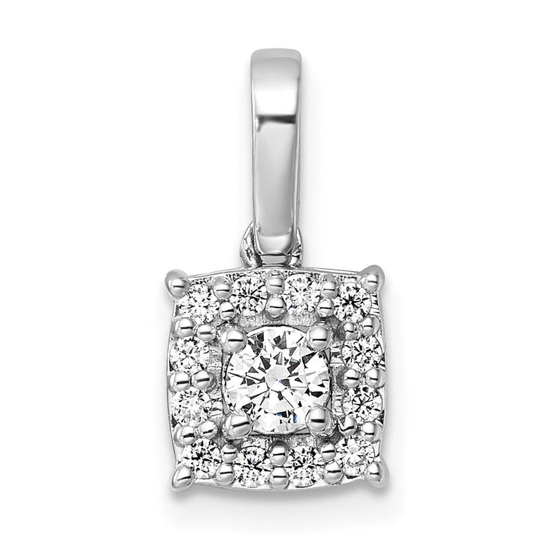 14k Weißgold 0,5 ct. Laborgezüchteter Diamant VS/SI+ G+ Quadratischer Anhänger