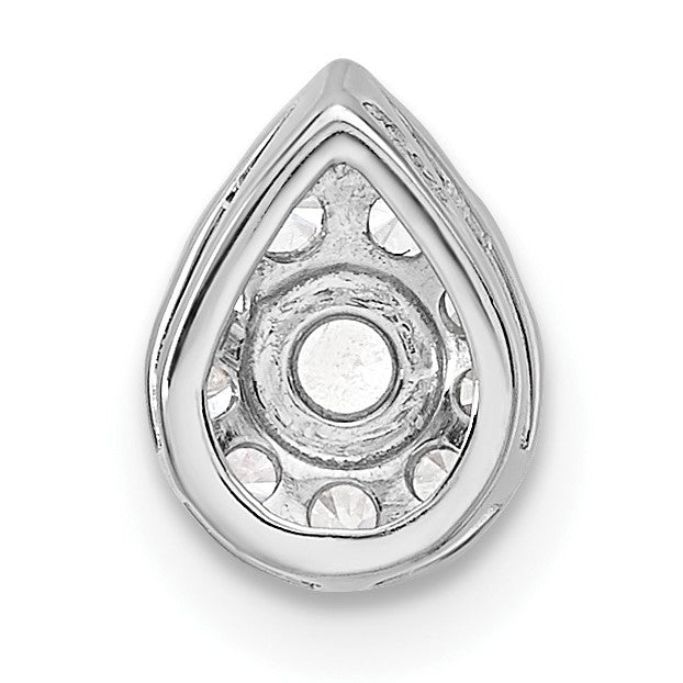 14K Weißgold Anhänger mit 0,33 ct. Laborgezüchtetem Diamant VS/SI+ G+ im Birnenschliff, Gleitanhänger für Kette