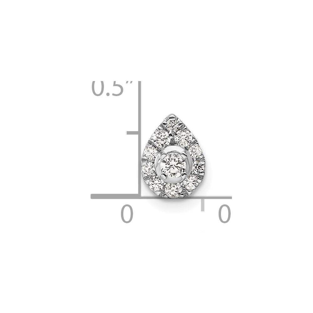 14K Weißgold Anhänger mit 0,33 ct. Laborgezüchtetem Diamant VS/SI+ G+ im Birnenschliff, Gleitanhänger für Kette