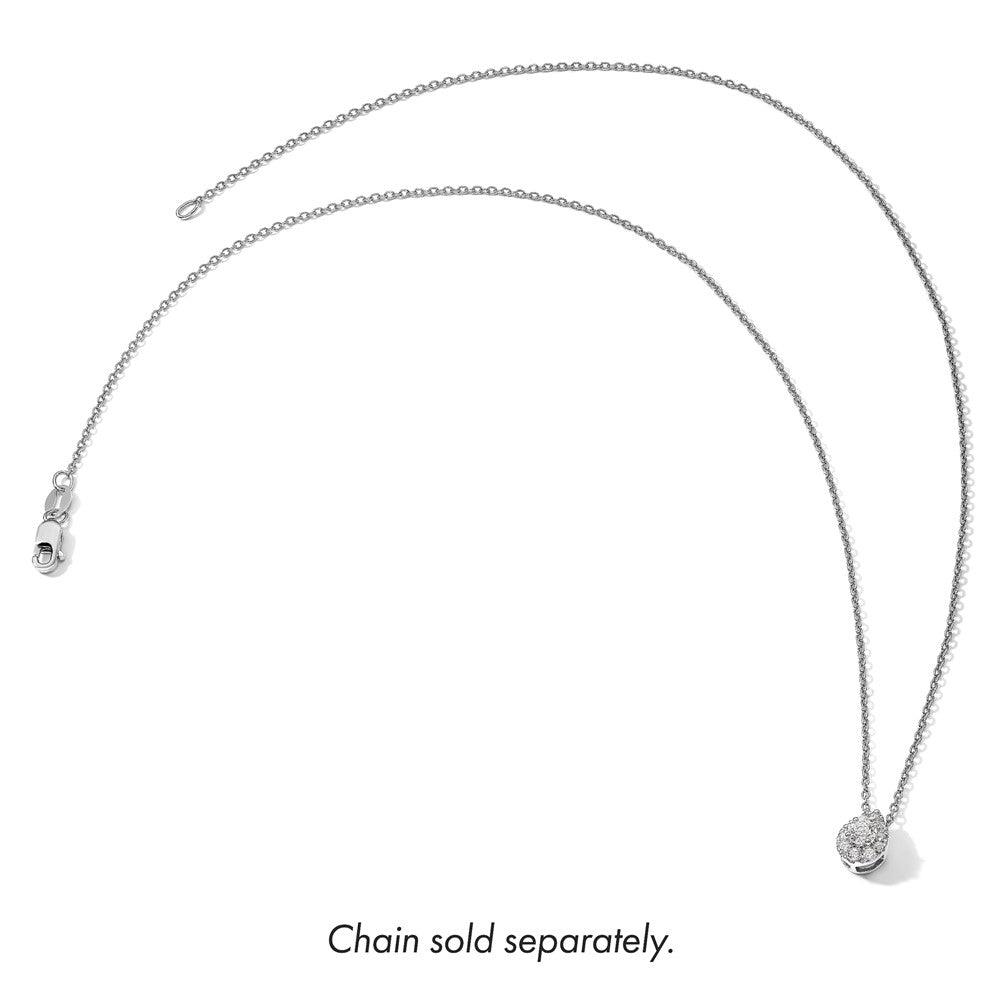 14K Weißgold Anhänger mit 0,33 ct. Laborgezüchtetem Diamant VS/SI+ G+ im Birnenschliff, Gleitanhänger für Kette