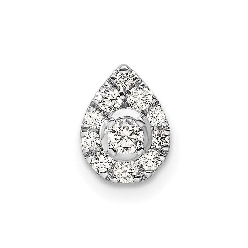14K Weißgold Anhänger mit 0,33 ct. Laborgezüchtetem Diamant VS/SI+ G+ im Birnenschliff, Gleitanhänger für Kette