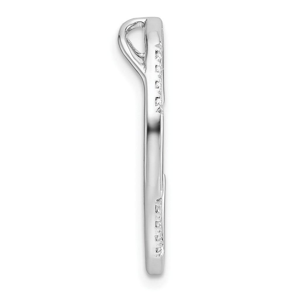14K Weißgold 0,125 ct. Laborgezüchteter Diamant VS/SI+ G+ Ovaler Kettengleitanhänger