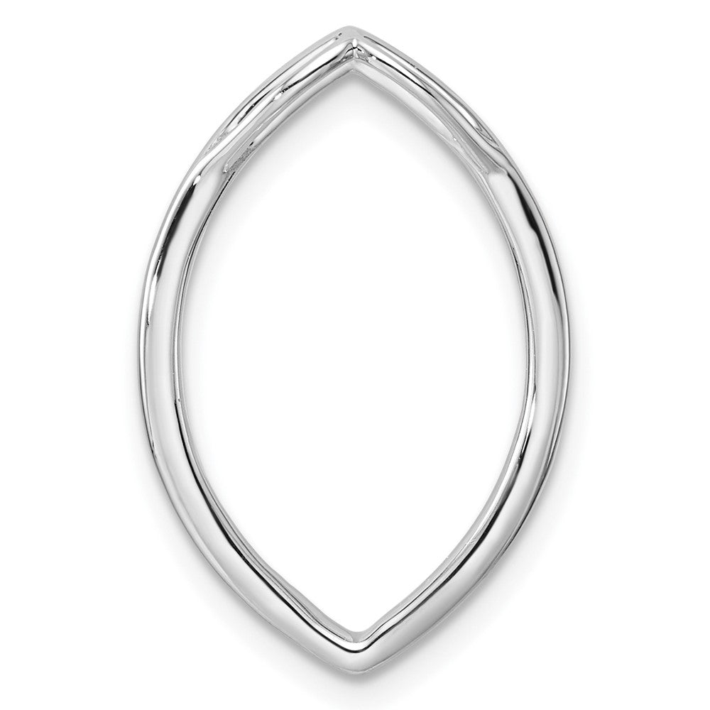 14K Weißgold 0,125 ct. Laborgezüchteter Diamant VS/SI+ G+ Ovaler Kettengleitanhänger