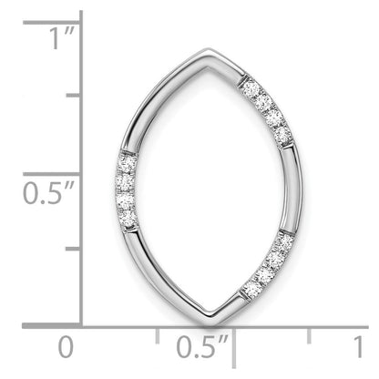 14K Weißgold 0,125 ct. Laborgezüchteter Diamant VS/SI+ G+ Ovaler Kettengleitanhänger