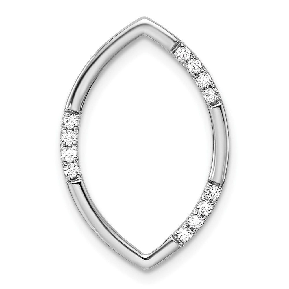 14K Weißgold 0,125 ct. Laborgezüchteter Diamant VS/SI+ G+ Ovaler Kettengleitanhänger