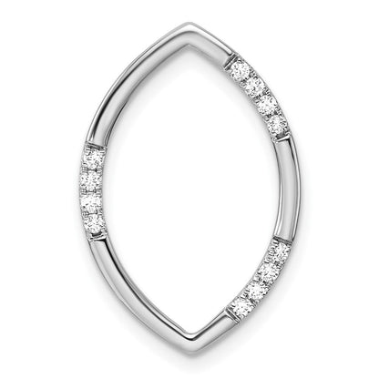 14K Weißgold 0,125 ct. Laborgezüchteter Diamant VS/SI+ G+ Ovaler Kettengleitanhänger