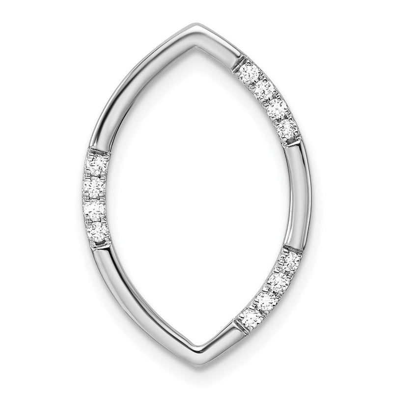 14K Weißgold 0,125 ct. Laborgezüchteter Diamant VS/SI+ G+ Ovaler Kettengleitanhänger