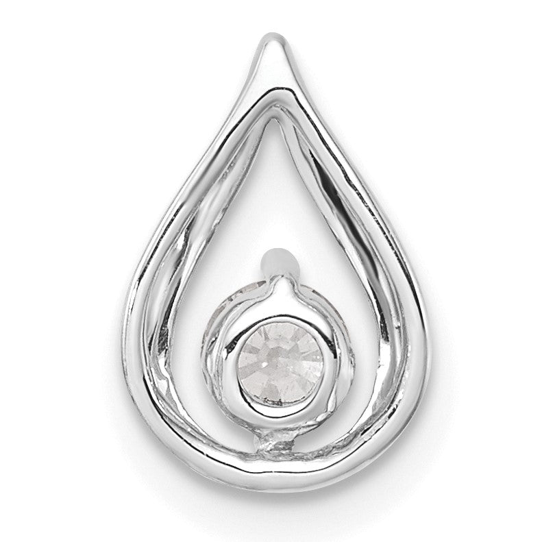 14K Weißgold 0,25 ct. Laborgezüchteter Diamant VS/SI+ G+ Tropfen-Ketten-Gleitanhänger